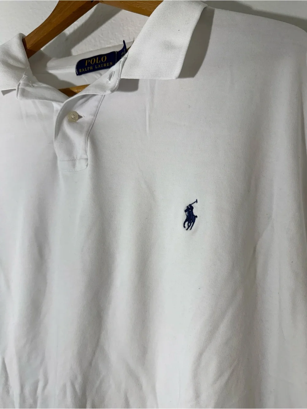 Ralph Lauren White Polo Shirt with Navy Pony